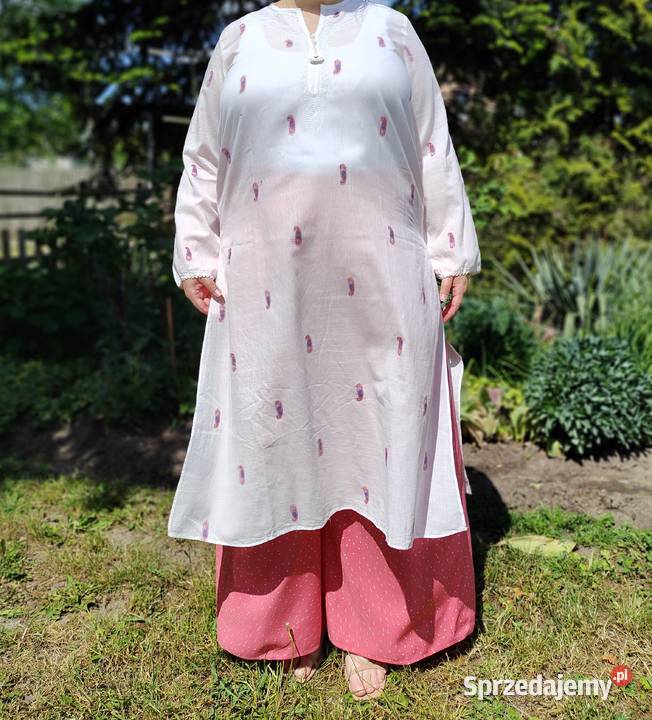 Nowe szerokie spodnie HM 42 XL 44 XXL różowe Szczecin