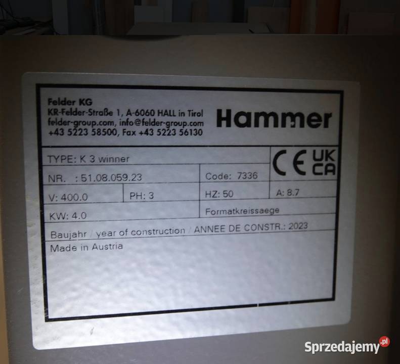 Piła Formatowa Hammer K3 Felder Nowy Sącz