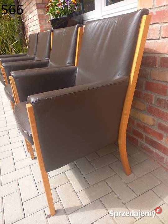 Fotele drewniane ze skórzaną tapicerką 4 Fotel Gawroniec