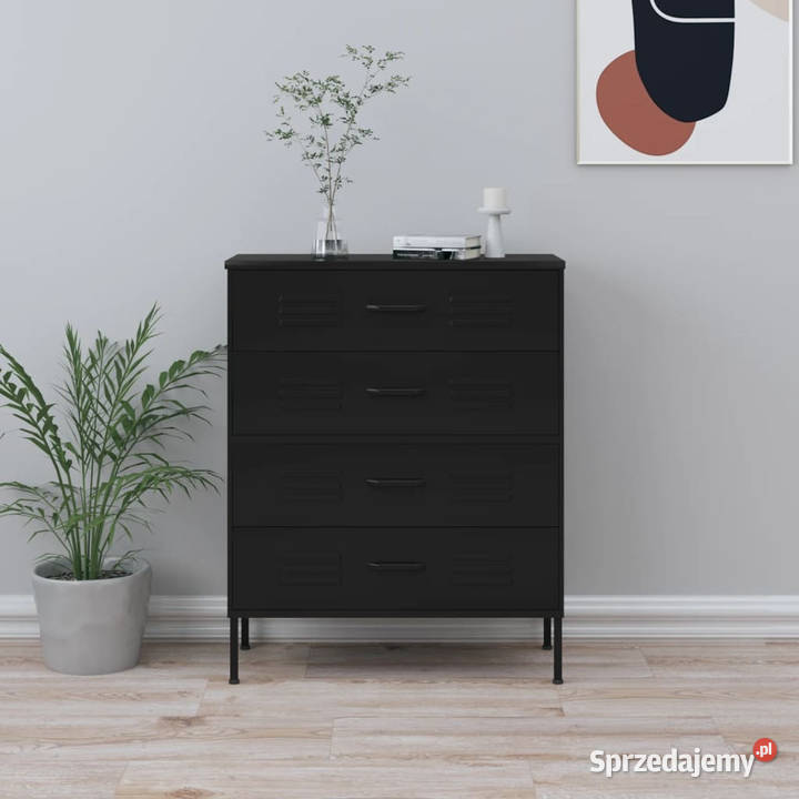 Szafka z szufladami czarna 80x35x1015 stalowa Warszawa