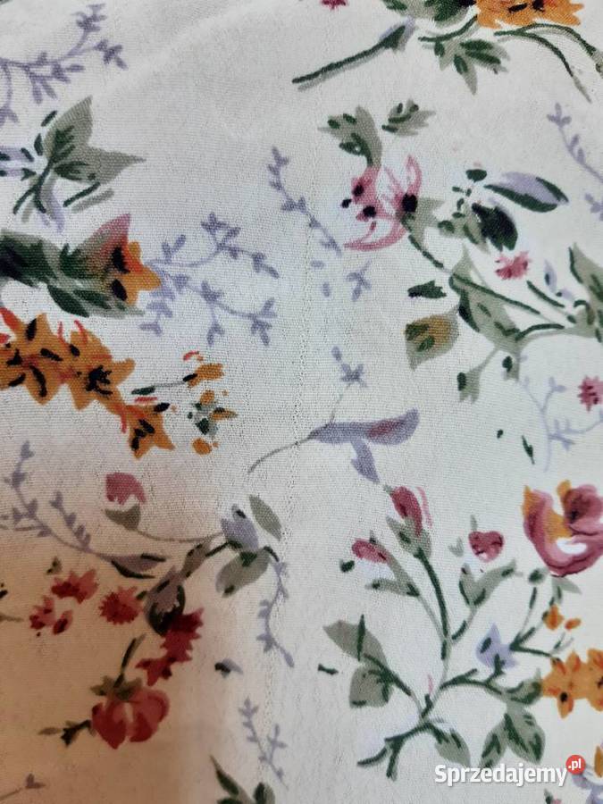 Vintage PRL Krótka bluzka w kwiatki Bluzki i koszule