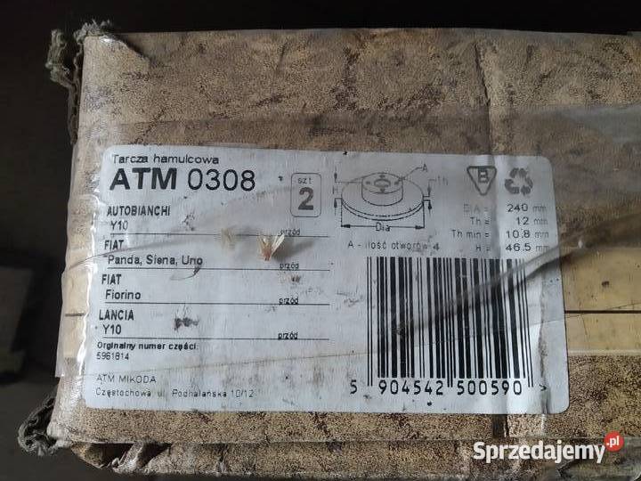 Tarcza hamulcowa przód Fiat UNOPANDALANCIA Y