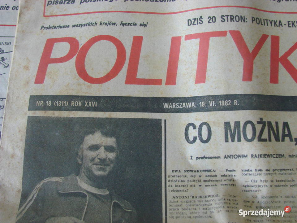 POLITYKA tygodnik czerwiec 1982r Pruszcz Gdański sprzedam