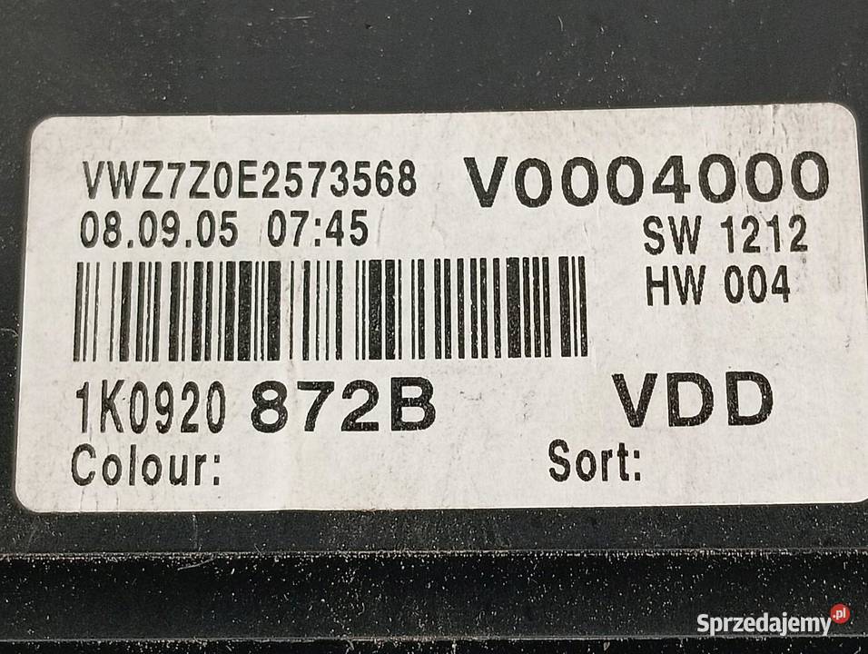 LICZNIK 1K0920872B 19 TDI VW Volkswagen Golf V