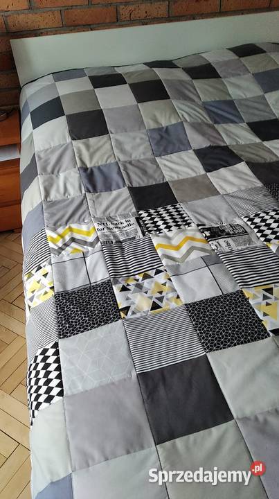 Narzuta patchwork 195x220 Szara industrialna Olsztyn sprzedam