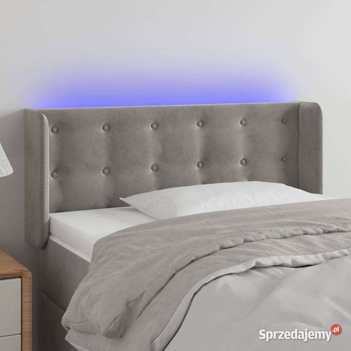 Zagłówek do łóżka z LED jasnoszary 83x16x7888 Warszawa