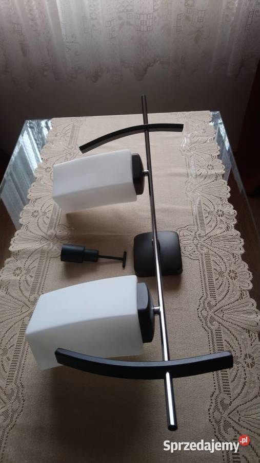 Kinkiet podwójny 58 czerń i biel Dwie żarówki mazowieckie