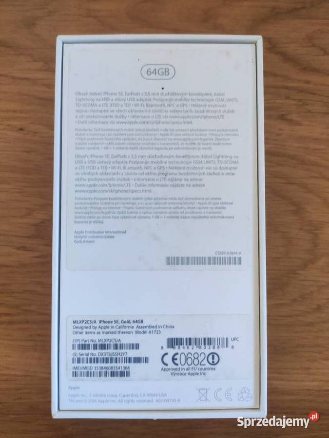 Nowe 100 oryginalne pudełko Apple iPhone SE Gold Warszawa