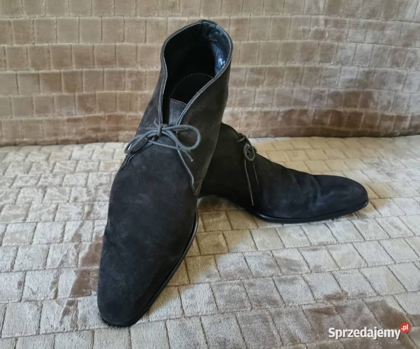 Półbuty Cuoio Genuino Skóra Naturalna Zamsz 44 brązowy/beżowy Łódź sprzedam