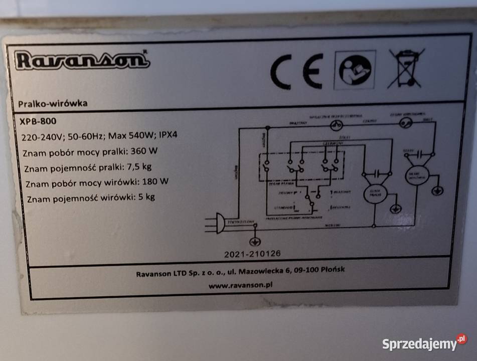 Pralko wirówka Nowa energooszczędne 540 Watt Pralki i suszarki Wadowice