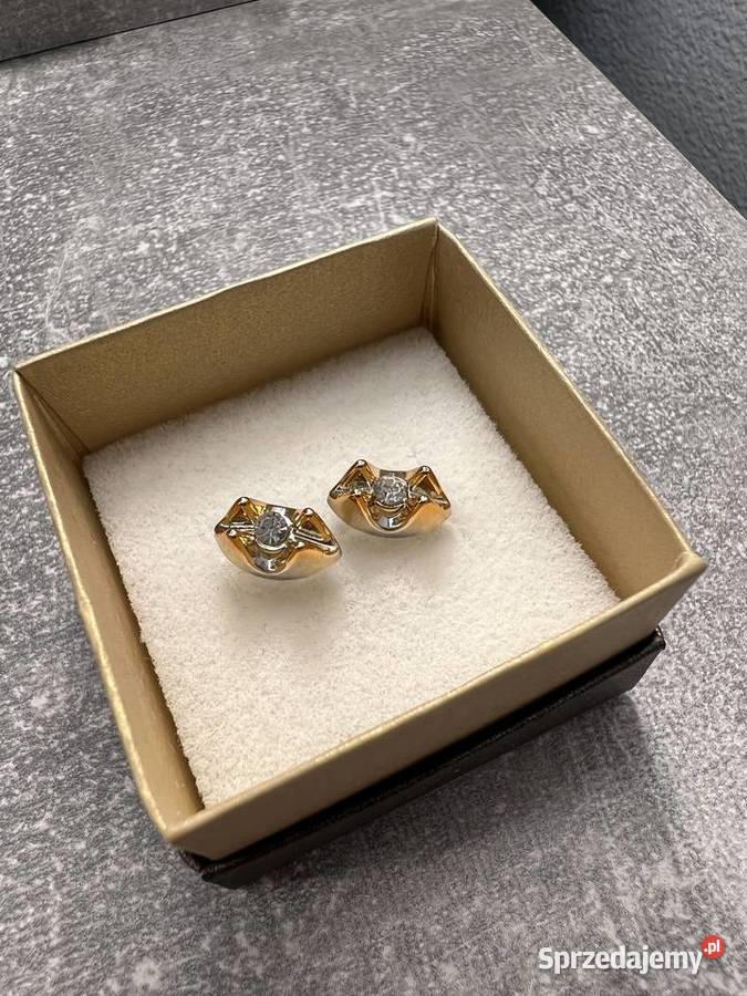 Kolczyki złote z diamentem Kolczyki podkarpackie Jasło sprzedam