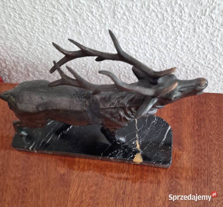 Figurka Jelenia brąz marmur Syców