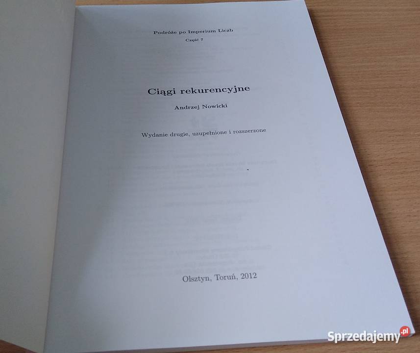 Ciągi rekurencyjne Andrzej Nowicki Podróże matematyka, statystyka Gdańsk