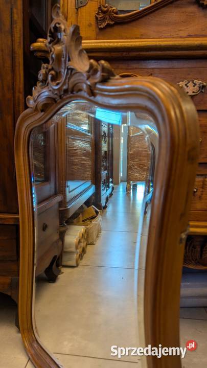 Piękne orzechowee lustro rocaillesklep Dąbrowa Dąbrowa Górnicza