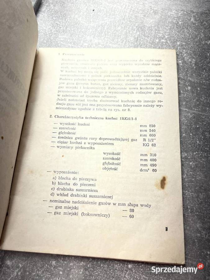 Instrukcja obsługi i ekploatacji kuchni gazowej Pozostałe Jasło