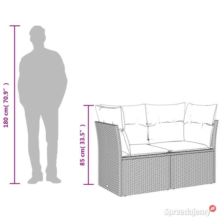 Sofa ogrodowa z poduszkami 2osobowa brązowa sprzedam