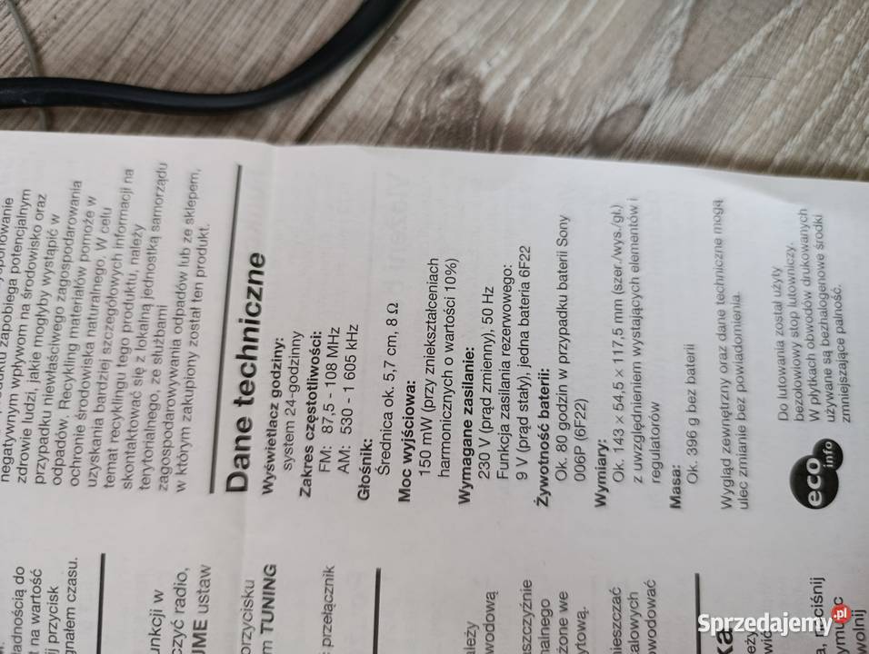radio budzik Sony Radioodtwarzacze Poznań