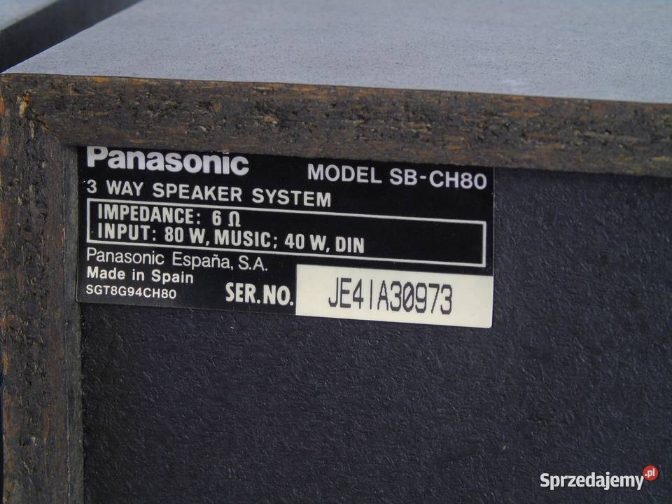 Kolumny Panasonic SBCH80 mocne i sprawne DOSTAWA podkarpackie