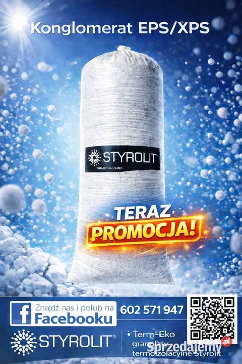 granulat styropianowy Styrolit konglomerat 08 m3 Radomsko sprzedam
