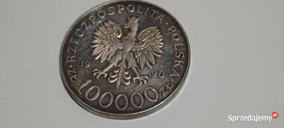 MONETA 100000 złotych 1990 typ A Solidarność Warszawa sprzedam