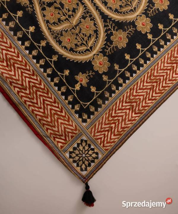 Duża chusta orient czarna bawełna paisley wzór Szczecin