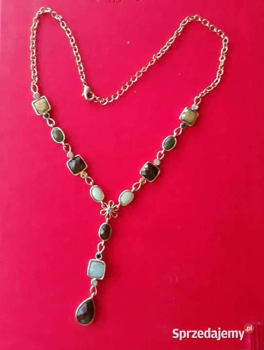 Naszyjnik z kolorowymi kamieniami Warszawa sprzedam