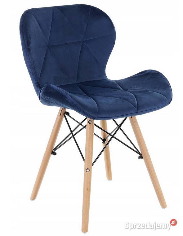 KRZESŁO DESIGN DSW zielone niebieskie WELUROWE Choroszcz
