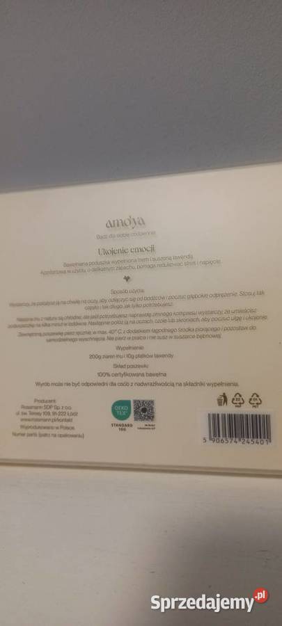 Olejek do masażu i poduszka antystresowa amoya Gdańsk