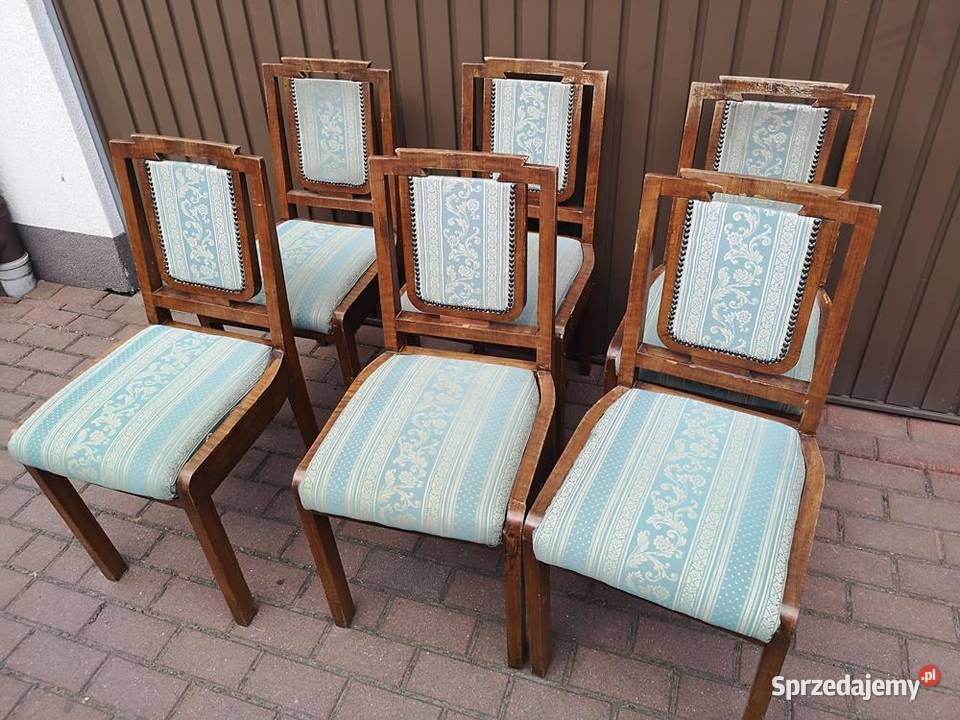 Krzesła ARTDECO Orzech Unikat Stare Antyk wielkopolskie Swarzędz