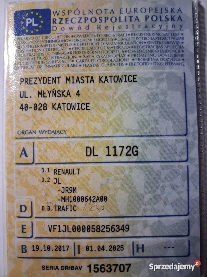 Renault Trafic 16D 126 krajowy 9 osobowy long Katowice