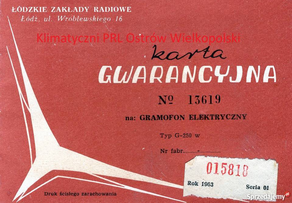 Gramofon Elektryczny typ G250 w Karta Bielsko-Biała