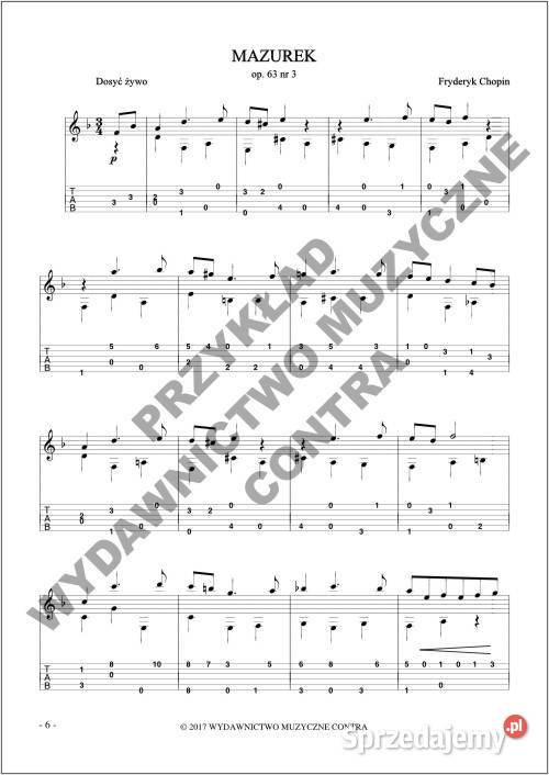 Łatwy Chopin na gitarę nutytabulatury mazowieckie Nieporęt