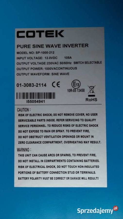 Przetwornica Napięcia DCAC 12230V Piekoszów