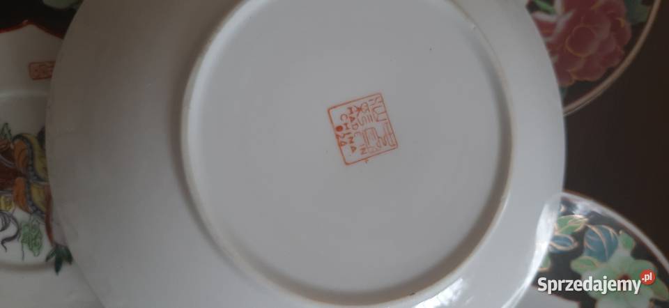 Talerzy deserowy ręcznie malowany porcelana mazowieckie