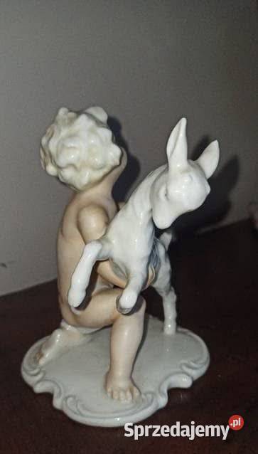Figurka Putto z koziołkiem Heinz Schaubach 1940 Gdańsk
