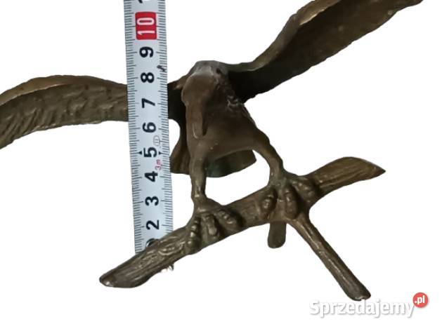 Mosiężna figurka ptaka na gałęzi Dekoracja Rzeszów