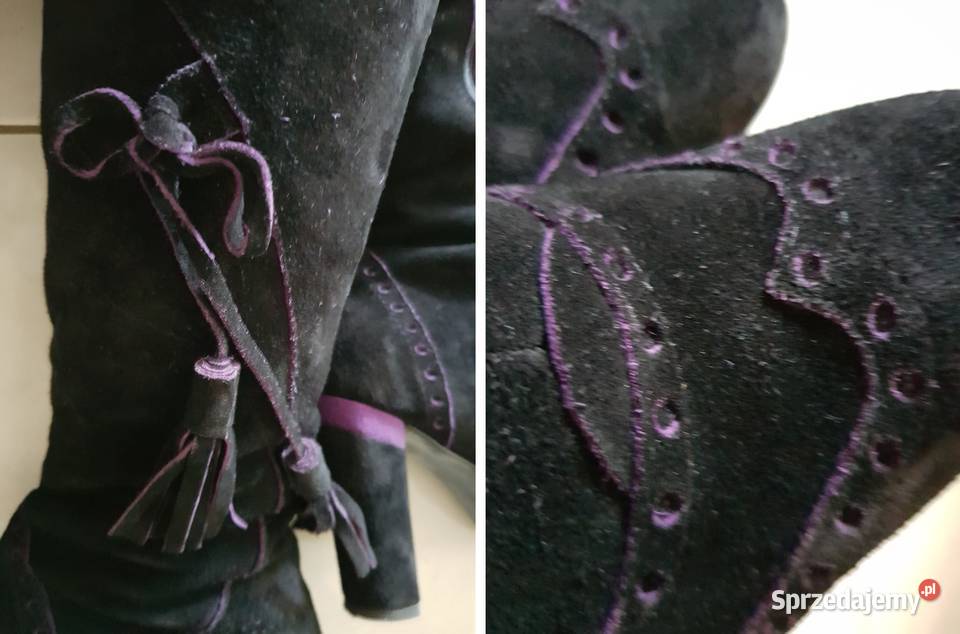 Włoskie kozaki na słupku damskie buty na zimę Kielce sprzedam