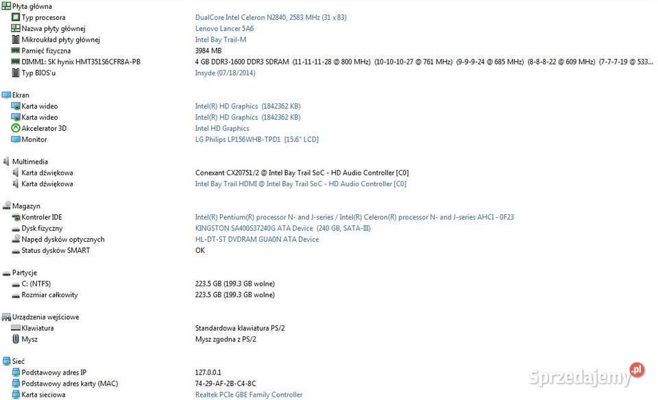 Lenovo G5030 sprawny i kompletny Szczecin