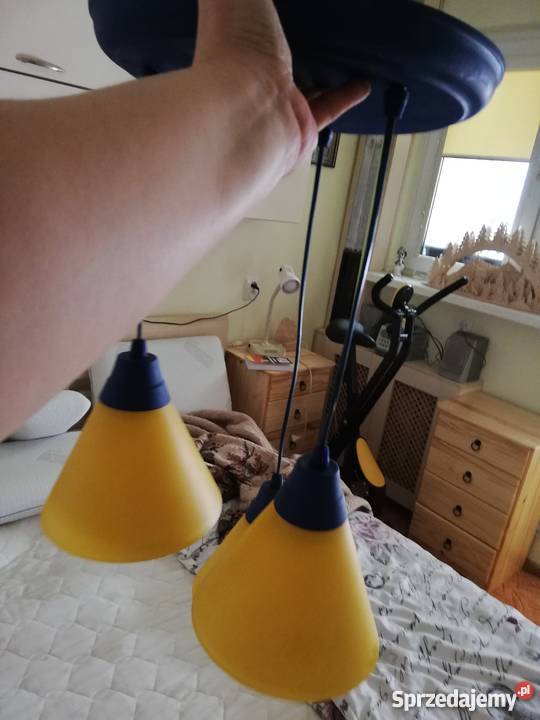 Żyrandol szafirowo żółty z regulacją Częstochowa