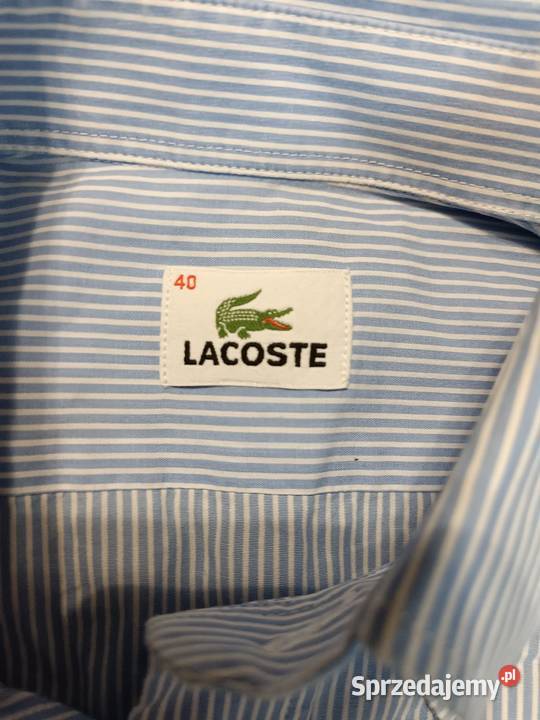Lacoste koszula męska 40 L błękitna w paski stan Lacoste Katowice