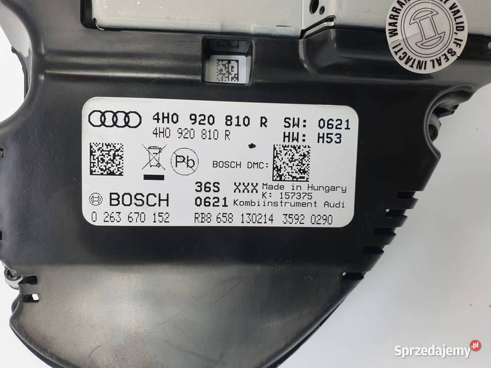 LICZNIK ZEGAR AUDI A8 L D4 4H0920810R 30 TDI Lipno