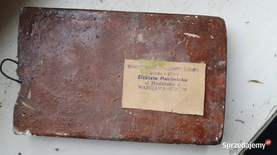 Obraz płaskorzeźba gliniany gipsowy krasnal z Warszawa sprzedam