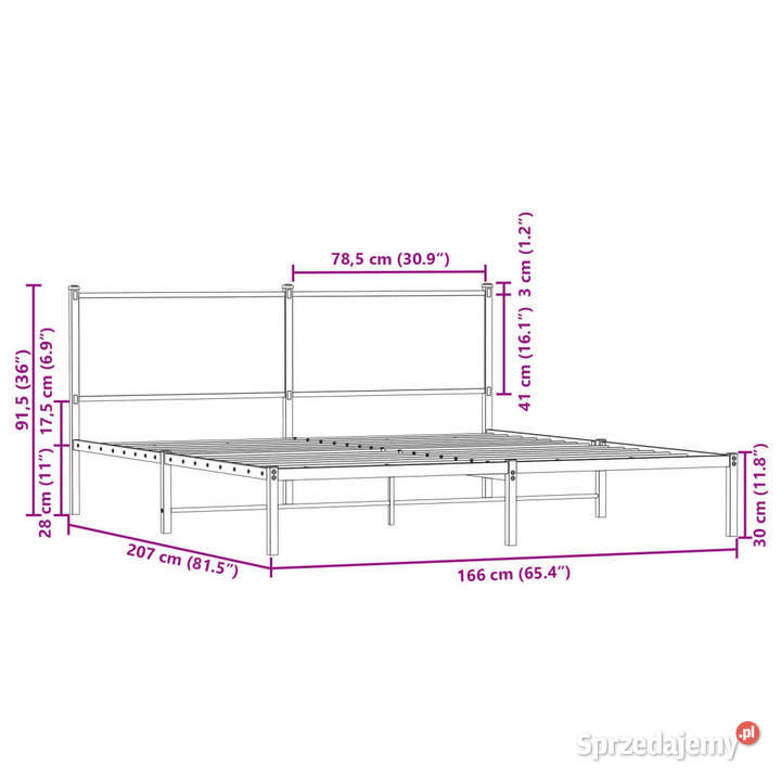 Łóżko Czarne Metalowe Rama Łóżka Metalowa Ze 91cm Warszawa sprzedam