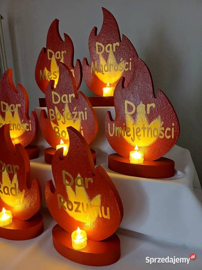 7 płomieni Dary Ducha Św lampki led dekoracja Dobrzyca sprzedam