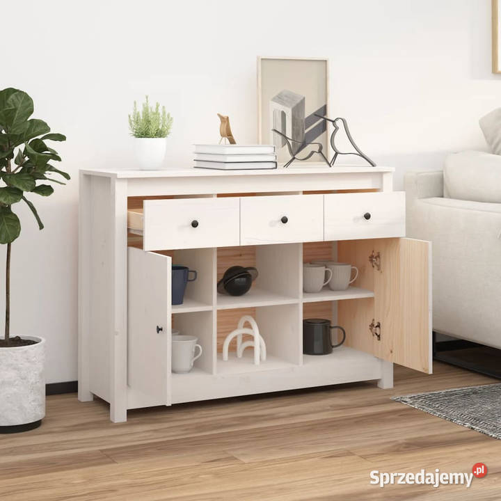 Szafka biała 100x35x745 drewno sosnowe WM814550 Pozostałe Warszawa