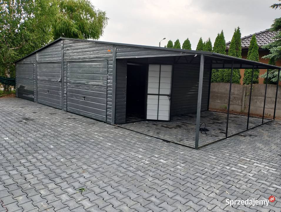 Garaż Blaszany GRAFITOWY Bramy Uchylne Garaże 45m2 mazowieckie sprzedam