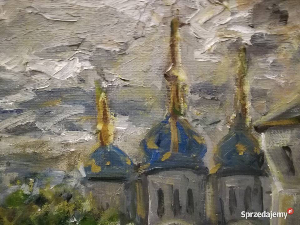 Obraz olejny krajobraz z Cerkiwią Kraków