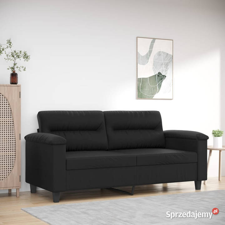 2osobowa sofa czarna 140 sztuczna skóra WM359583 mazowieckie Warszawa