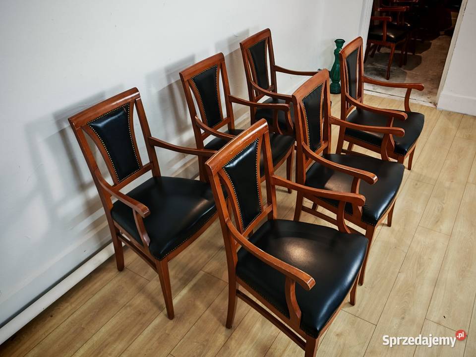 Komplet włoskich krzeseł z podłokietnikami firmy świętokrzyskie Sandomierz
