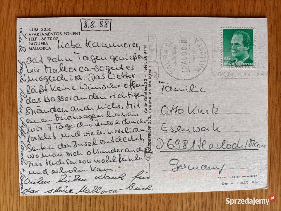 PAGUERA WIDOK NA HOTELE BASEN I PLAŻĘ NA MAJORCE Piszczac sprzedam